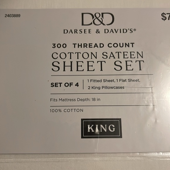 White Cotton Sateen Sheet Set - Picture 2 of 3